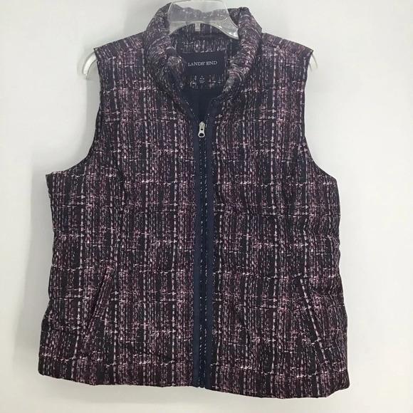 Land’s End Women’s Premium Down Puffer Vest Waterproof Multicolor Size L (14-16) - Picture 1 of 7